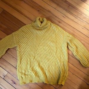 Oversized Fall Yellow Turtleneck